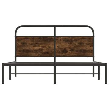 Smoked Oak Bed Frame 160x200 cm - Sturdy and Elegant Design