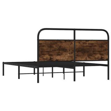 Smoked Oak Bed Frame 160x200 cm - Sturdy and Elegant Design