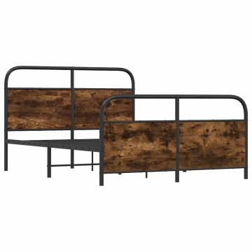 Smoked Oak Bed Frame 120x200 cm - Stylish & Sturdy Design