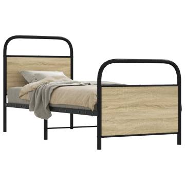 Robust 80x200 cm Bed Frame Without Mattress - Sonoma Oak