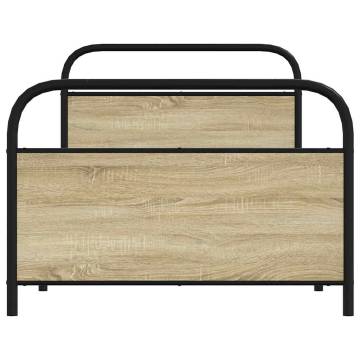 Elegant Bed Frame 100x200 cm in Sonoma Oak | Hipomarket