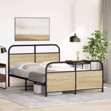 Bed Frame Without Mattress 120x190 cm Small Double Sonoma Oak