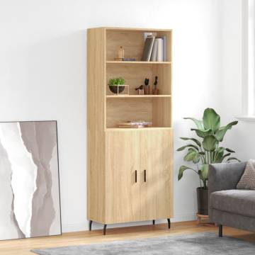 Stylish Highboard Sonoma Oak - 69.5x34x180 cm | Hipo Market