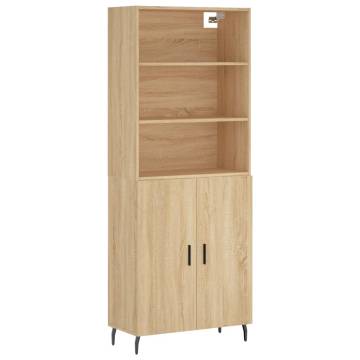 Stylish Highboard Sonoma Oak - 69.5x34x180 cm | Hipo Market