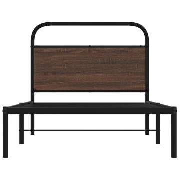 Brown Oak Bed Frame Without Mattress 107x203 cm - HipoMarket