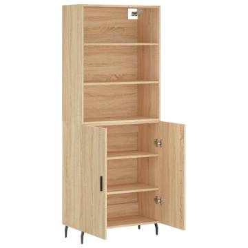 Stylish Highboard Sonoma Oak - 69.5x34x180 cm | Hipo Market