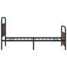 Brown Oak Bed Frame 100x200 cm - Sturdy Steel Construction