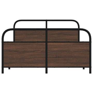 Elegant Bed Frame Without Mattress 120x190 cm - Brown Oak