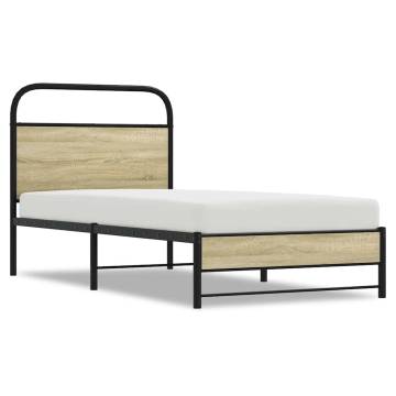 Sonoma Oak Bed Frame 75x190 cm - Durable & Stylish Design