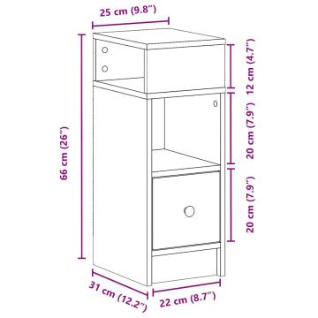 Stylish Sonoma Oak Bedside Cabinets - 2 pcs with Drawer