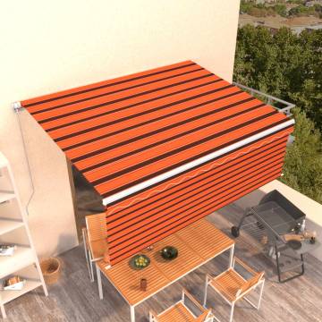 Manual Retractable Awning 4x3m - Orange & Brown | HipoMarket