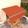 Manual Retractable Awning with Blind 4x3m Orange&Brown Colour multicolour Size 4 x 3 m Quantity in Package 1 