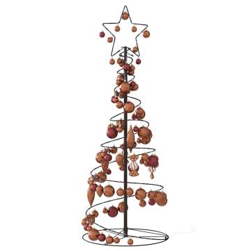 Christmas Tree Light Cone with Baubles - 80 LEDs Warm White