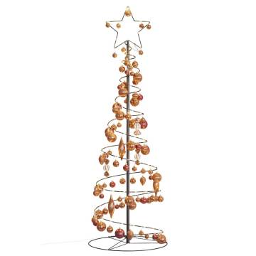 Christmas Tree Light Cone with Baubles - 100 LEDs Warm White