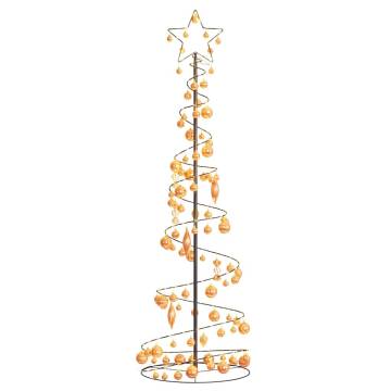 Christmas Tree Light Cone with Baubles – 120 LEDs Warm White