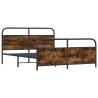 Metal Bed Frame without Mattress - Smoked Oak King Size 150x200 cm