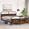 Metal Bed Frame without Mattress - Smoked Oak King Size 150x200 cm