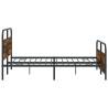 Metal Bed Frame without Mattress - Smoked Oak King Size 150x200 cm