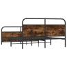 Elegant Metal Bed Frame in Smoked Oak - 183x213 cm