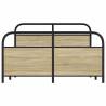 Sonoma Oak Metal Bed Frame 140x200 cm - Sturdy & Elegant Design