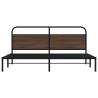 Elegant Brown Oak Metal Bed Frame 180x200 cm Super King