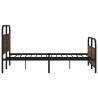 Brown Oak Metal Bed Frame 140x190 cm | Durable & Timeless Design