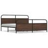 Metal Bed Frame Without Mattress | Brown Oak 200x200 cm