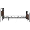 Metal Bed Frame Without Mattress | Brown Oak 200x200 cm