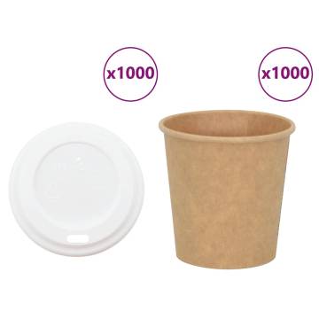 Paper Coffee Cups with Lids - 1000 pcs, 4oz | HipoMarket