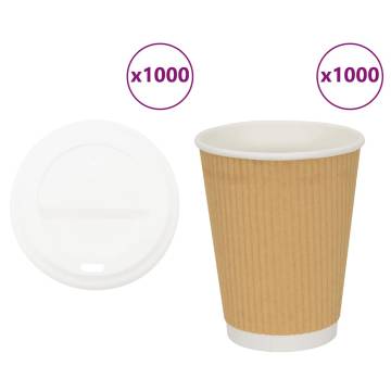 Paper Coffee Cups with Lids - 1000 pcs, 12oz | HipoMarket UK