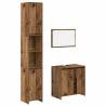 3 Piece Bathroom Furniture Set - Old Wood Engineered Wood