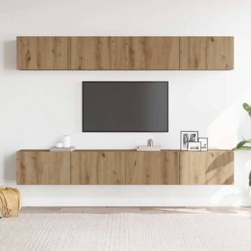 Wall Mounted TV Cabinets - Artisan Oak, 100x30x30 cm - 4 pcs