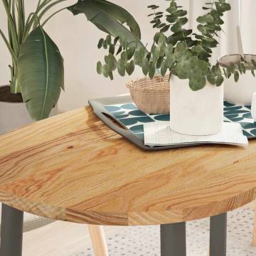 Light Brown Solid Oak Table Top 100x50 cm - Oval Design