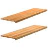  Window Sills 2 pcs Light Brown 140x40x2 cm Solid Wood Oak Colour light brown Size 140 x 40 x 2 cm Quantity in Package 1 