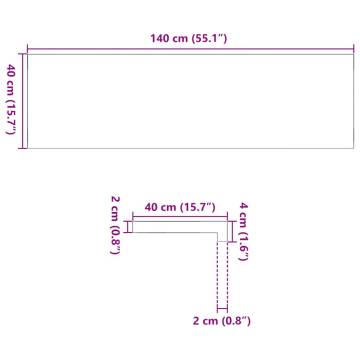 Light Brown Solid Oak Window Sills - 2 pcs | HipoMarket