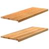  Window Sills 2 pcs Light Brown 110x40x2 cm Solid Wood Oak Colour light brown Size 110 x 40 x 2 cm Quantity in Package 1 