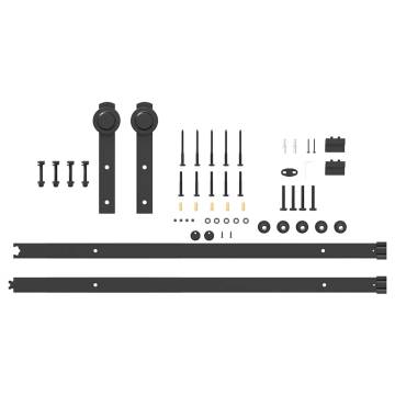 Sliding Door Hardware Kit 213 cm Steel Black - Hipomarket