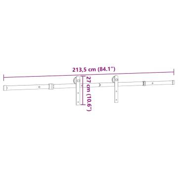 Sliding Door Hardware Kit 213 cm Steel Black - Hipomarket