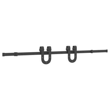 Sliding Door Hardware Kit 183 cm Steel Black - HipoMarket