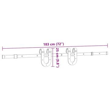 Sliding Door Hardware Kit 183 cm Steel Black - HipoMarket