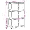 3-Tier Stackable Storage Box with Wheels - 75L | HipoMarket