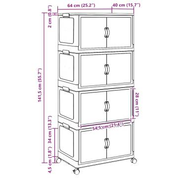 Stackable Storage Box with Wheels – 4-Tier 75L | HiPoMarket