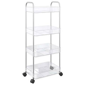 4-Tier Transparent Storage Trolley - Versatile & Durable