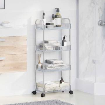 4-Tier Transparent Storage Trolley - Versatile & Durable