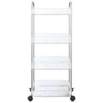 4-Tier Transparent Storage Trolley - Versatile & Durable