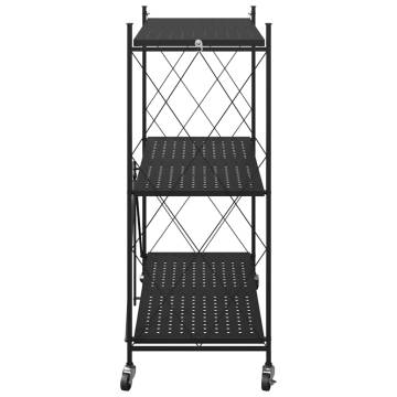 Storage Shelf on Wheels Black - 71x34x88 cm Steel