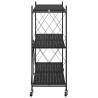 Storage Shelf on Wheels Black - 71x34x88 cm Steel