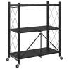 Storage Shelf on Wheels Black - 71x34x88 cm Steel