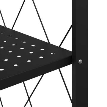 Storage Shelf on Wheels Black - 71x34x88 cm Steel