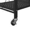 Storage Shelf on Wheels Black - 71x34x88 cm Steel